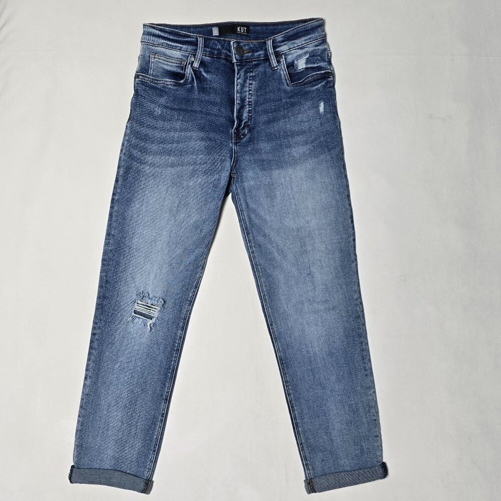 KUT From The Kloth Blue Distressed Boyfriend Jeans — Size 2SIZ